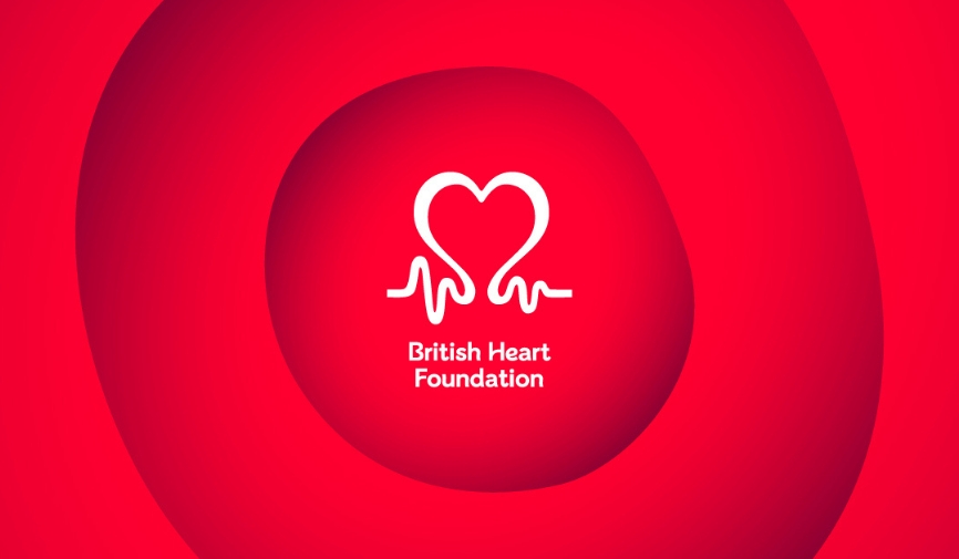 The red and white heartbeat logo of the British Heart Foundation